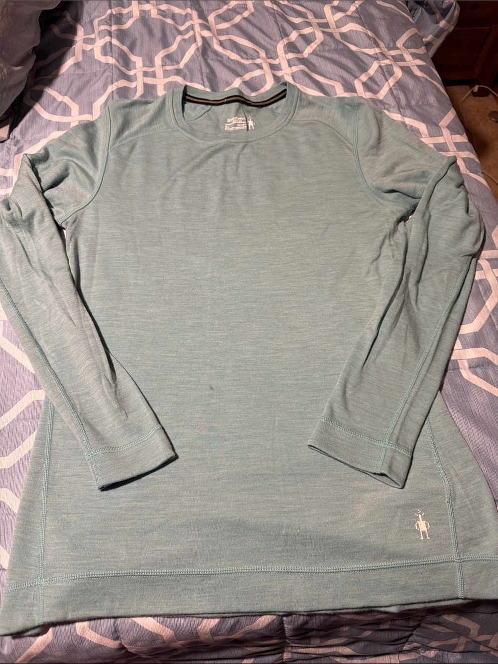 Smartwool Women's Long Sleeve Crewneck in Light Teal